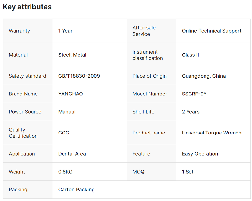 Multiple Models Dental Implant Fixture Screw Drivers Torque Wrench Prosthetic Kit (副本)